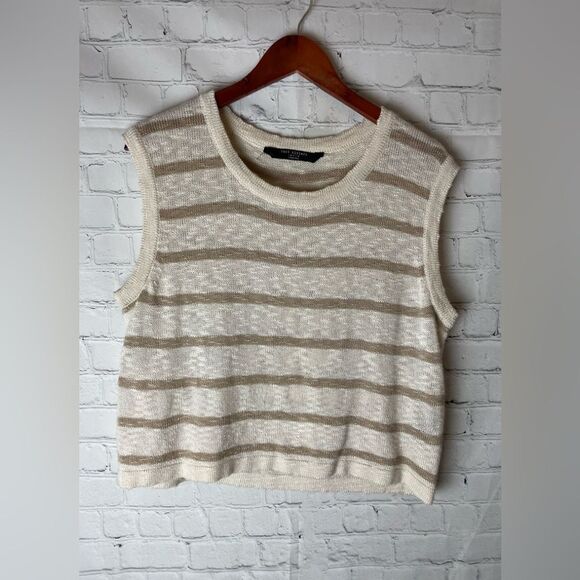 Knot Sisters Stripe Pullover Sleeveless Sweater Tank L - Picture 1 of 7